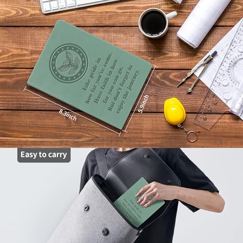 WHLBHG Army Leather Notebook Military Deployment Gifts(Take Army-cyan) Take Army--cyan