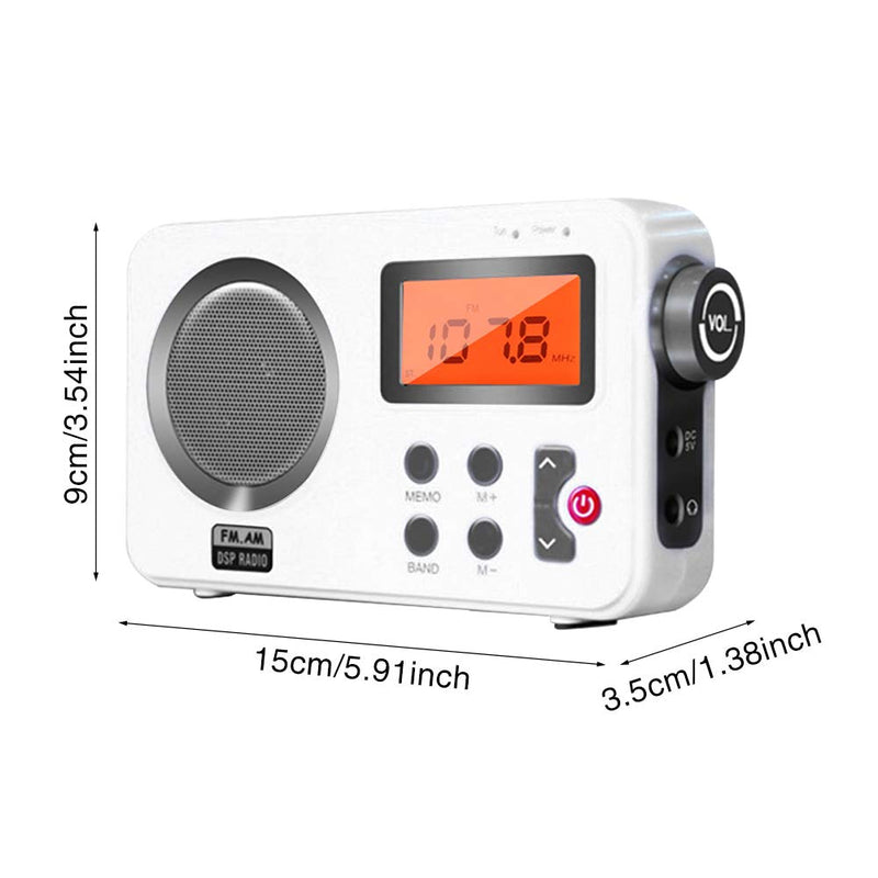 [Australia - AusPower] - Radio - Shower Radio Speaker, AM/FM Radio with LCD Display, Portable Stereo Radio with Earphone Port for Home, Beach, Hot Tub, Bathroom 