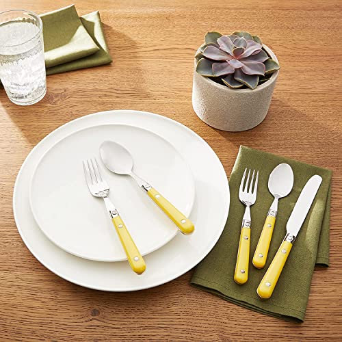 Ginkgo International Le Prix 4-Piece Stainless Steel Hostess Serving Set, Mimosa Yellow