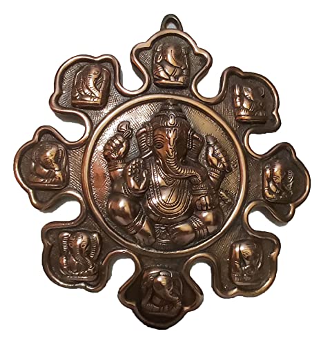 PARIJAT HANDICRAFT Lord Ganesha Metal Wall Hanging Showpiece, Home Decor, Gifting, Astavinayaka,