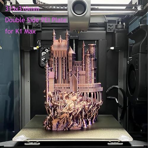 Double-Sided Texture PEI Building Plate for Creality K1 Max, 3D Printer Textured PEI Spring Steel Plates Printing Bed for K1 Max 315 x 310 mm 315x310