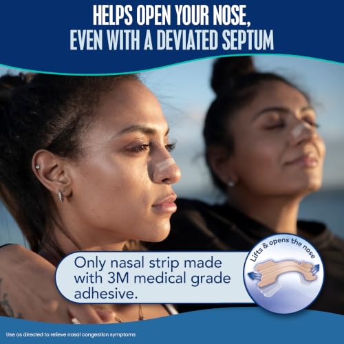 Breathe Right Large Tan Nasal Strips for relieving nasal congestion, 30 count box