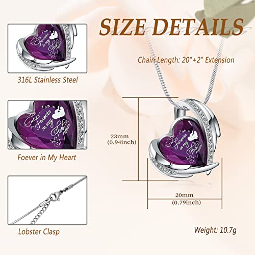Minicremation Cremation Jewelry for Ashes Pendant - Crystal Heart Urn Necklace with Mini Keepsake Urn Memorial Ash Jewelry Purple-Forever