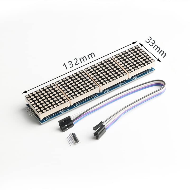 [Australia - AusPower] - 3Pcs MAX7219 Dot Matrix Module 4 in 1 Integrated Display Module 4 Dot Matrix Display Module SCM Control Drive Module Driver LED Module Electronic Components 5V 4*1 