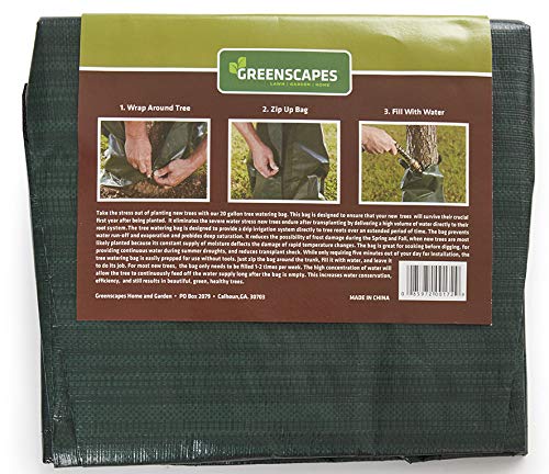 [Australia - AusPower] - Tree Watering Bag with Micro-Perforated Seams for Slow Release Drip 6-8 Hour Empty Time: Fits Up To 4 Inch Caliper, 20 Gallon Capacity (Pack of 1) 1 Count (Pack of 1) Bags 