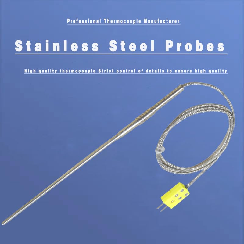 [Australia - AusPower] - TL1917SL Type K Thermocouple Probe 0.13in/6in,40in /-50°F 1100°F k Type Temperature Sensors 2 Pieces 