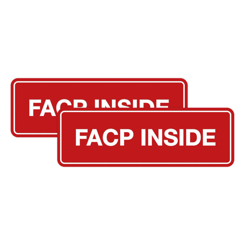 Signs ByLITA Standard FACP Inside Sign | Fire Safety Signage (Red) - Large 2 Pack 3 x 9" Large (2 Pack) Red