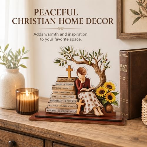 Religious Gifts for Women, God Says I Am Bible Verse Desk Decor for Her Kat-K- god says - ao do - hoa vang