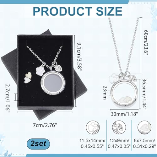 Pet Memorial Necklace Pet Hair Souvenir Necklace for Dog Memorial Jewelry that Holds Ashes Fur or Hair Clear Urn Locket Necklaces for Women Dogs Ash Vial Necklaces Pets Ashes Souvenir 23.62 Inch