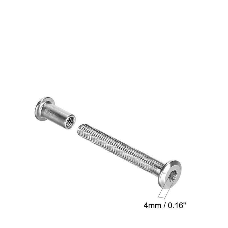 [Australia - AusPower] - Screw Post Fit for 5/16"(8mm) Hole Dia, Male M6x40mm Belt Buckle Binding Bolts Leather Fastener Carbon Steel Silver 10 Sets M6*40 