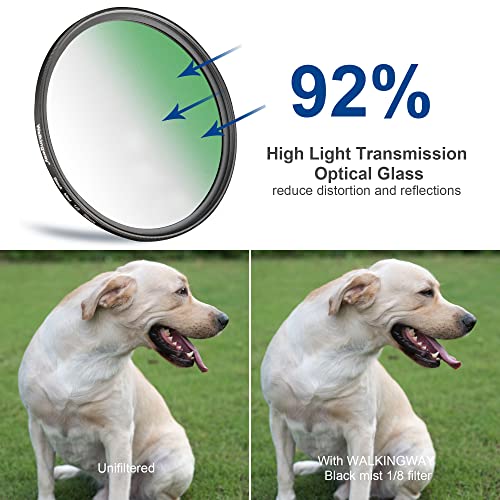 Walking Way 43mm Black Diffusion Filter 1/8, Soft Dreamy Cinematic Effect Filter, Hazy Diffuser, Ultra-Slim Frame, Multi-Coated Optical Glass, Water/Scratch Resistant for Portrait/Vlog/Video 43 mm 1/8 Diffusion