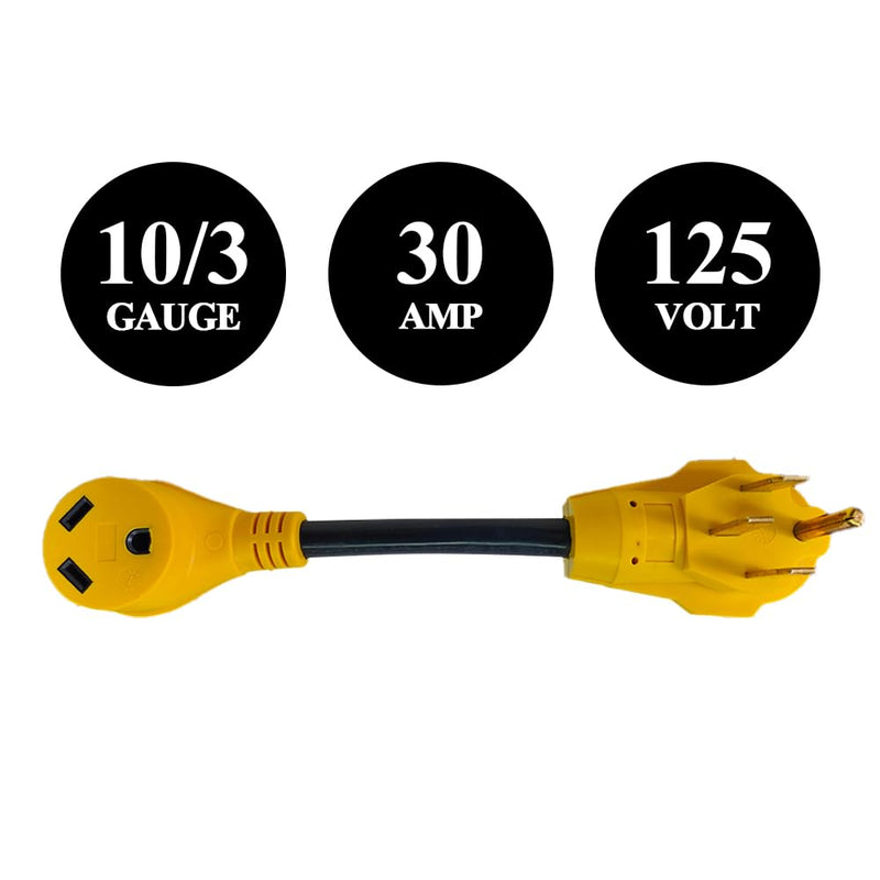 [Australia - AusPower] - RV Power Adapter Camper Cord-50amp Male to 30amp Female,12inch,10/3 STW (CR5030) CR5030 