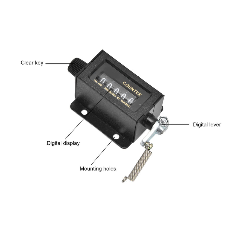 [Australia - AusPower] - Bale Counter, Number Counter Reliable Durable 5 Digit Counting Reset Function Glass Mirror Design for Machine for Industry for Printing 