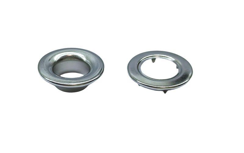316 Stainless Steel Rolled Rim Grommet and Spur Washer Set – 1/2" Inner Diameter, Heavy-Duty Marine Grade Rustproof Eyelets, 50 Sets for Tarps, Canvas, Leather, Outdoor & Industrial Use