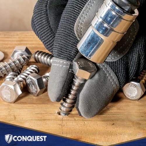 Conquest Fasteners 3/8 x 1-1/2 inch lag bolts, 25-pack of zinc-plated lag screws