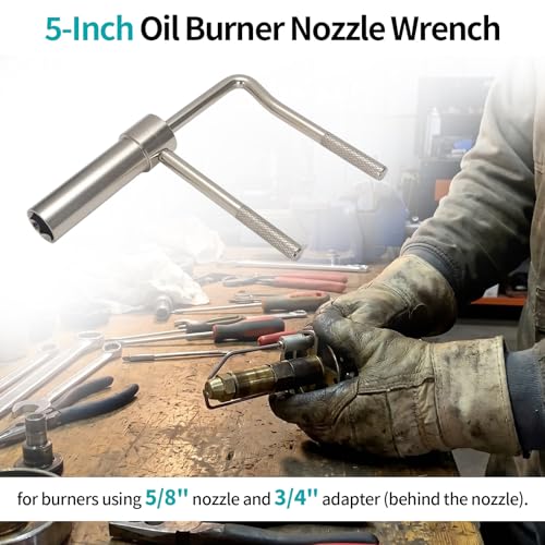motoparty 5-inch oil burner nozzle wrench with 5/8-inch and 3/4-inch double socket ends