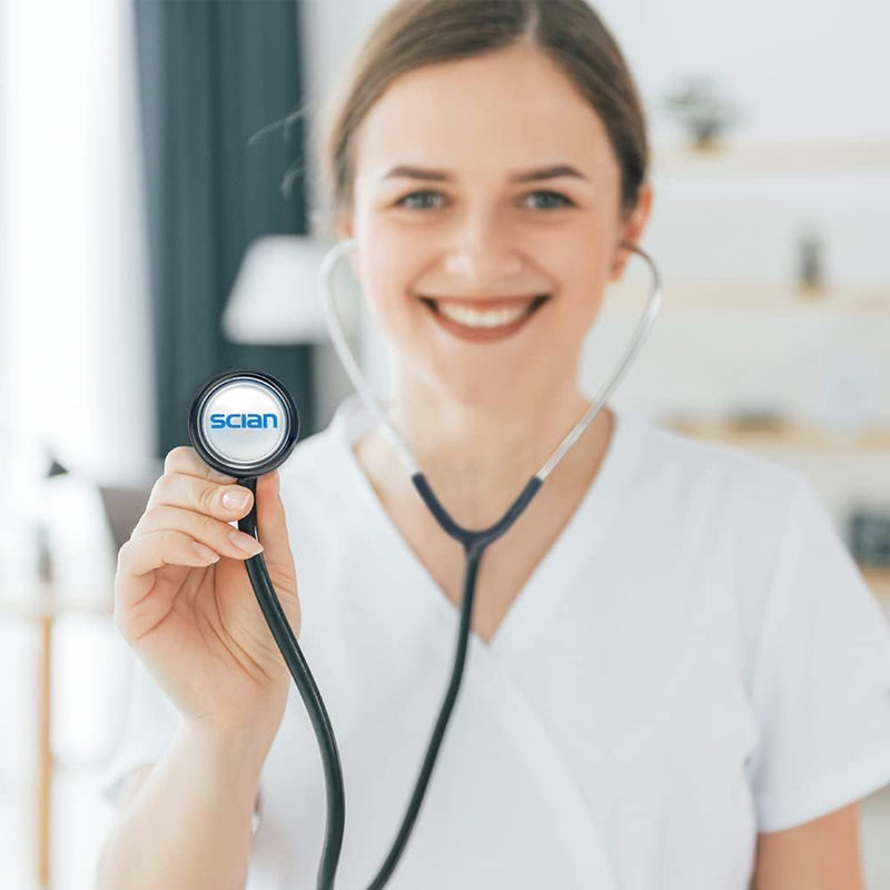 [Australia - AusPower] - SCIAN Stethoscope for Nurse - Deluxe Single Head Stethoscope for Medical and Clinical Use, Perfect Work for Nurse Doctor Pediatric Infant (Black) Black 
