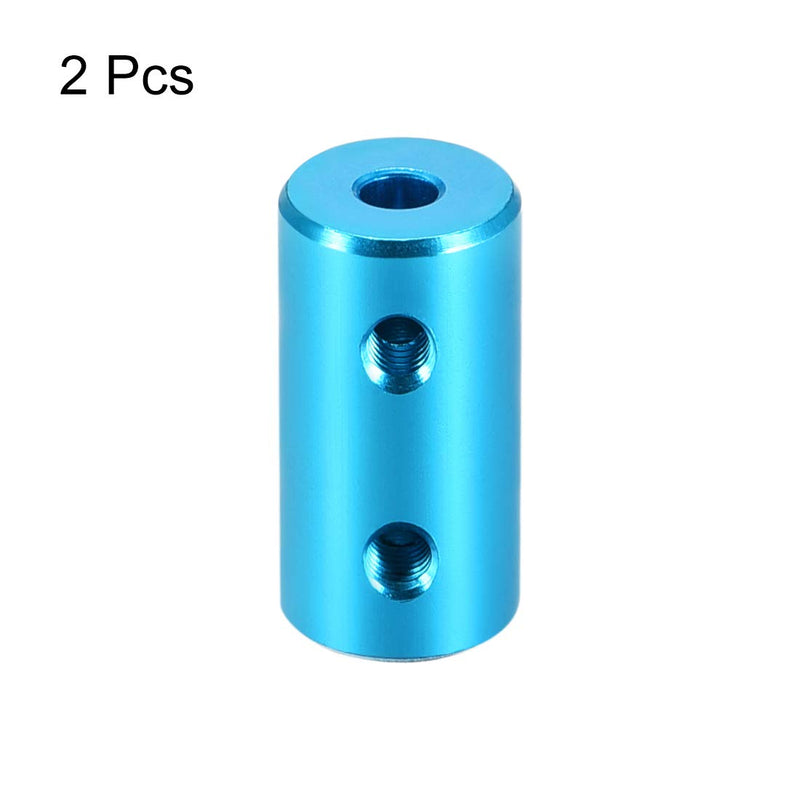 [Australia - AusPower] - uxcell 1/8 Inch to 1/8 Inch Bore Rigid Coupling Set Screw L20XD10 Aluminum Alloy,Shaft Coupler Connector,Motor Accessories,Light Blue,2pcs 3.17mm to 3.17mm 