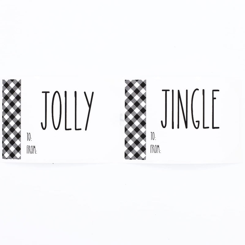 White Farmhouse Style Christmas Holiday Gift Tag Stickers 2 x 3 Inch 25 Total Labels