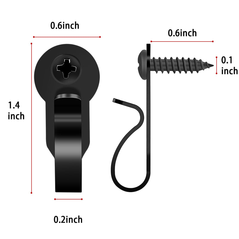 [Australia - AusPower] - DINGEE Light Hanger Hooks,Stainless Steel Screw in Hooks for Outdoor String Lights, Christmas Light Hooks,Black Small Screw Hooks for Patio Light,Plants,Wind Chimes 12 Pack Black 