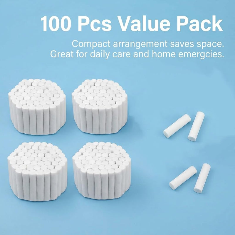 Pack of 100 Highly Absorbent Cotton Rolls Soft Gauze Rolls for Emergency or Accident Suitable for Babies Under