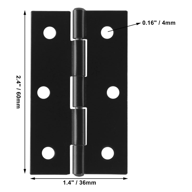[Australia - AusPower] - 12 Pack 2.5 Inch Door Hinge Cabinet Hinge,Black Butt Hinges Ball Bearing hinges Window Hinges Outdoor Hinges with Mounting Screws Black 