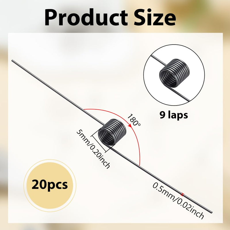 [Australia - AusPower] - PLIGREAT 20 Pcs 180 Degree Small Springs, Stainless Steel Torsion Springs OD 5mm Mechanical Torsion Spring for Shop Store Home Repairs Tools Maintenance DIY Projects 