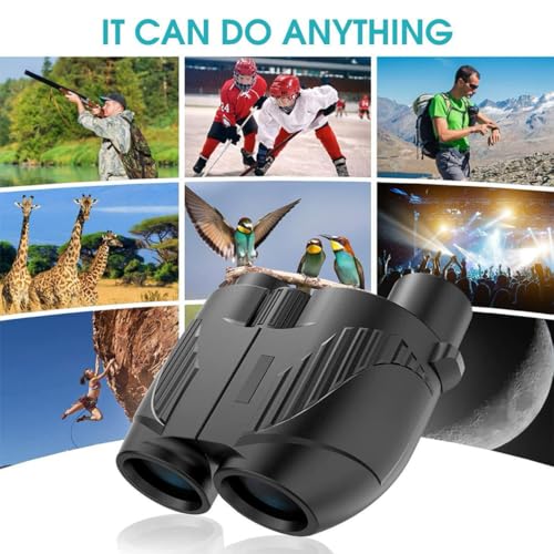 20x25 Black Compact Binoculars for Adults, HD Waterproof Binocular with Easy Focus, Small Binoculars for Travel, Bird Watching and Concerts