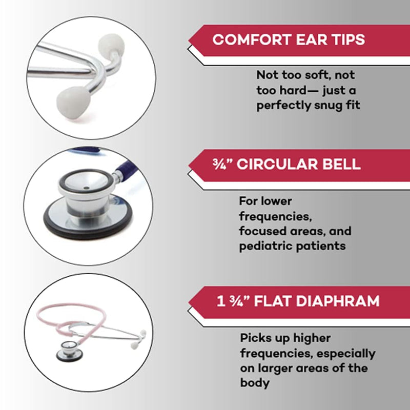 [Australia - AusPower] - Dealmed General Exam Stethoscope – Professional Economy Dual-Head Medical Stethoscope with Lightweight Chestpiece, Flexible 32” Tubing & Comfort Eartips (Light Blue) Light Blue 