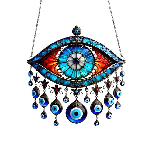Acrylic Evil Eye Hanging Decor - Stained-Glass Style Amulet Pendant for Home/Patio | Ideal Gift for Protection Lovers/YX-25