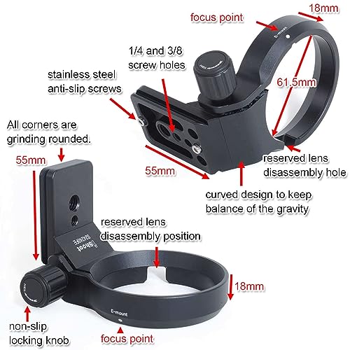 iShoot Tripod Mount Ring Lens Collar Support Bracket Holder Compatible with Sony FE 24-240mm F3.5-6.3 OSS, 24-70mm f/4 ZA OSS, 24mm f/1.4 GM, 10-18mm f/4 OSS, 16-35mm F4 ZA OSS, 18-135mm f/3.5-5.6 OSS