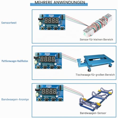 HX711 Digital Load Cell Module A/D Module Weight Pressure Sensor Display 24 Bit Weighing Device Electronic Scale Display Meter with Micro USB Cable Without stand