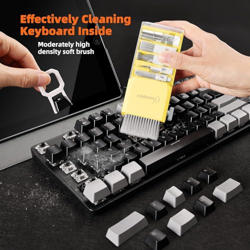 All-in-1 Keyboard Cleaner Laptop Cleaning Kit,Computer Screen-Safe Tools BrightYellow