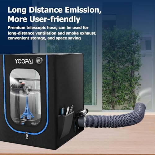 YOOPAI 3D Printer Enclosure Fan Fume Extraction Kit for 3D Printer Cover, Drain Tube with Low Noise Exhaust Fan