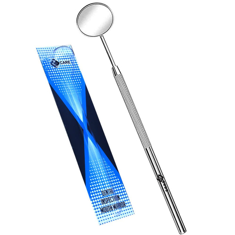 YSCARE Dental Mouth Mirror Mouth Tooth Mirror Size 5 Inspection Mirror Dental Care Set T Oral Care Mouth Control Stainless Steel (Single Mirror) Einzelspiegel