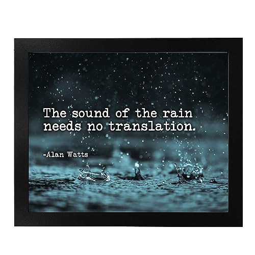 AMERICAN LUXURY GIFTS Alan Watts ‘The Sound of Rain’ Quote - Spiritual Motivational Wall Art Decor for Home Office Bedroom Living Room Classroom - 8x10 Unframed Print