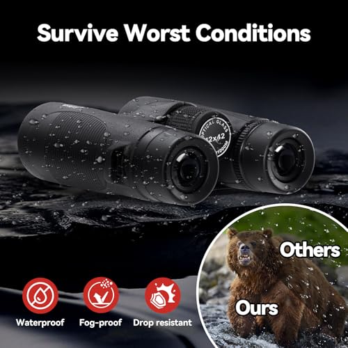 Binoculars for Adults High Powered: 12x42 HD Zoom Binocular K12
