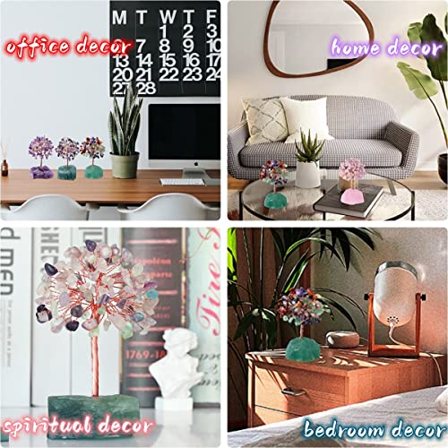 7 Chakra Healing Crystal Tree Natural Gemstone Crystals Stone Base Copper Wire Tree Life Money Trees for Home Office Desk Room Bookshelf Decor Reiki Spiritual Energy for Womem Men 7 Chakra