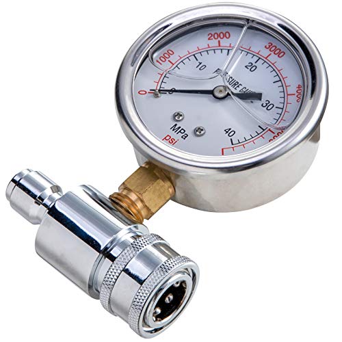 Raincovo pressure washer gauge with 6000 PSI display and 3/8-inch quick connect fitting