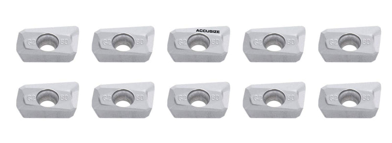 [Australia - AusPower] - Accusize Industrial Tools Apkt11t308-Lh Carbide Inserts for Machining Aluminum, 10 Pcs, 0058-1130x10 