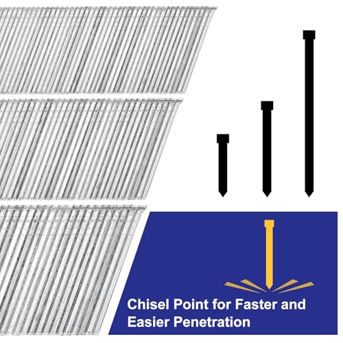 uxcell 18 gauge 9/16-inch straight brad nails, galvanized carbon steel finishing nails for woodworking, silver tone