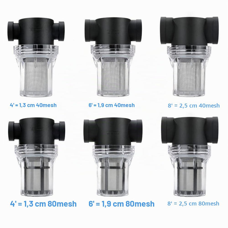 ZYWUOY Pipeline Filter, Strainer, Water Pump Filter with 40/80 Mesh Stainless Steel Strainer, Inline Mesh Strainer, Water Pump Filter for Garden Watering