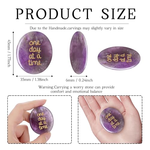QINJIEJIE Crystal Gifts Amethyst Healing Crystals One Day at a Time Crystal