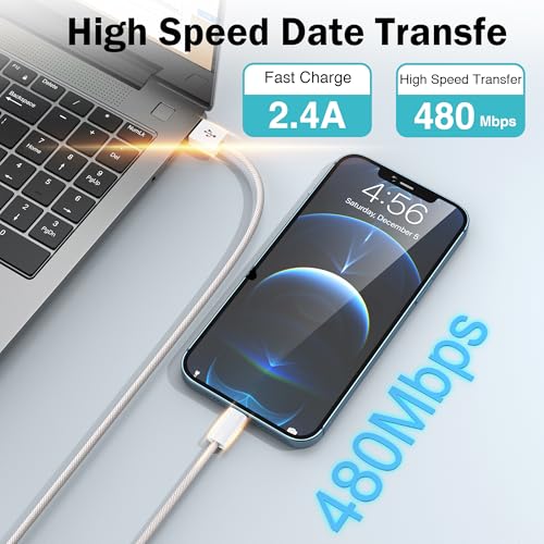 NIBIKIA USB to Lightning Cable 1 m + 1 m, [MFi Certified] iPhone Charging Cable | Apple Charging Cable iPhone Cable Fast Charging Cable for iPhone 14 13 12 11 Pro/Pro Max/Mini, XR XS Max X, 8 7 6 6s Plus