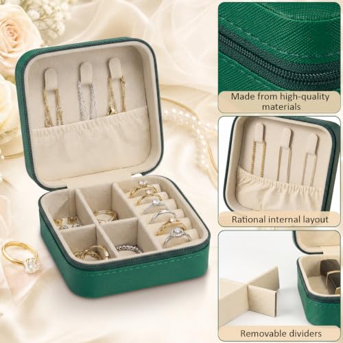 Nosiny 8 Pack Small Travel Jewelry Box - Green Bachelorette Party Gifts