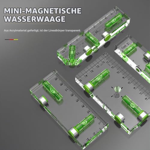Magnetic Spirit Level, Acrylic Spirit Level, Small, Compact Dragonfly Spirit Level Tool for Horizontal and Vertical Measurements (75 x 25 x 15 mm) 75*25*15mm