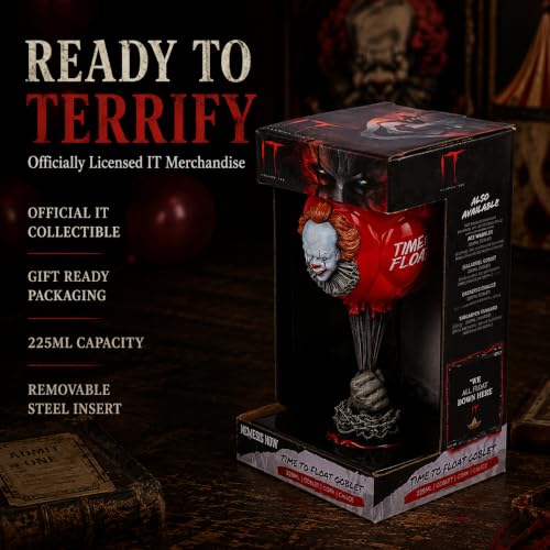 Nemesis Now IT Pennywise Clown Goblet, Officially Licensed Horror Movie Merchandise Chalice Collectible, Red Balloons Design, 19.5cm