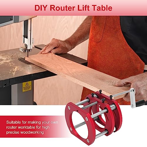 Milling Table for Routers, 4-Jaw Clamp Router Lift Router, Milling Lift Router Lift, Router Table Router Lifting Base for 64-66 mm Diameter Small Trimming Machines, Lifting Height up to 51 mm