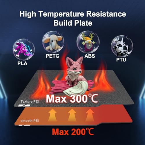 IdeaFormer P1S PEI Build Plate for Bambu Lab X1 X1C X1E P1P P1S P2S A1, Double Sided Smooth Textured PEI Spring Steel Bed Plate Sheet 257x257mm for Bambu Labs X1 X1C X1E P1P P1S P2S A1 Smooth PEI+Textured PEI