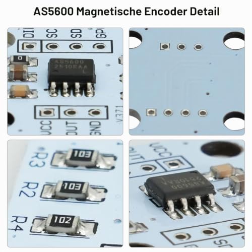 2 PCS 12bit High Precision AS5600 Magnetic Encoder, Magnetic Induction Angle Sensor Module, Comes with a Magnet for Angle Measurement, Induction, 12 Bit, High Precision
